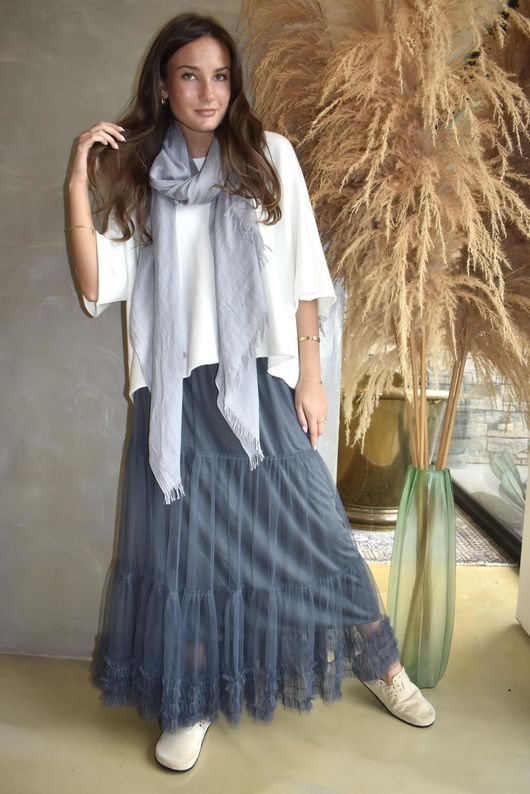 Simone Tulle Midaxi Skirt Blue Steel /3