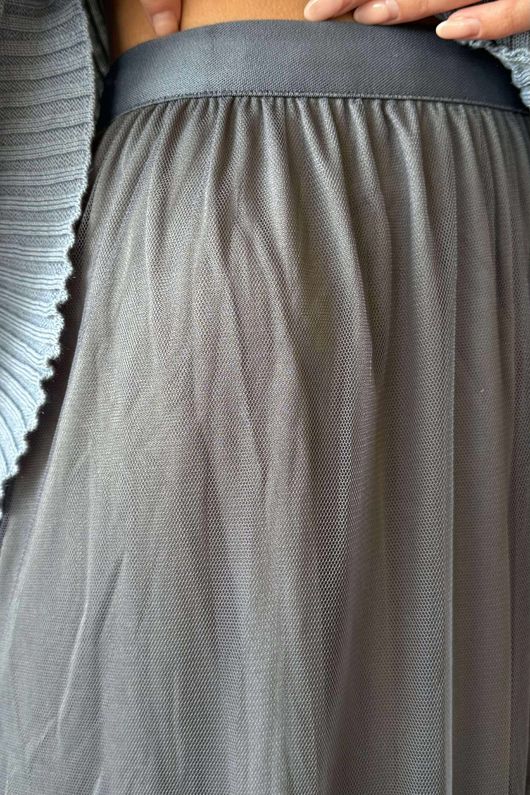 Simone Tulle Midaxi Skirt Blue Steel /30 =