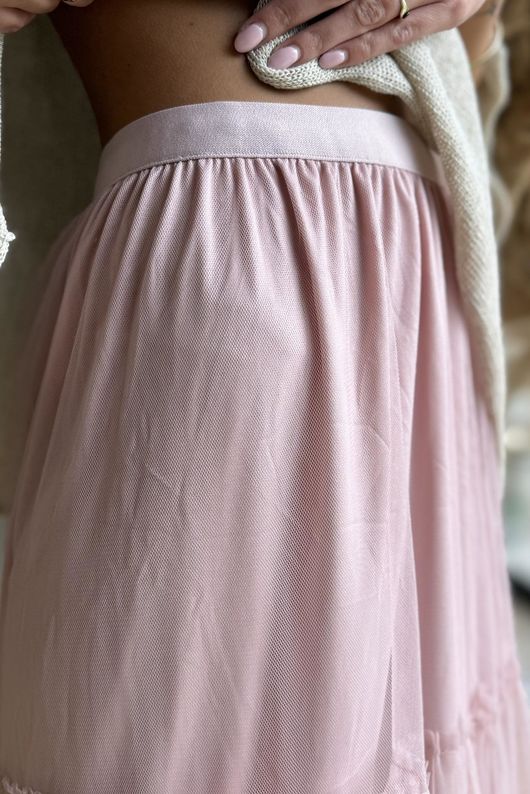 Simone Tulle Midaxi Skirt Rose 