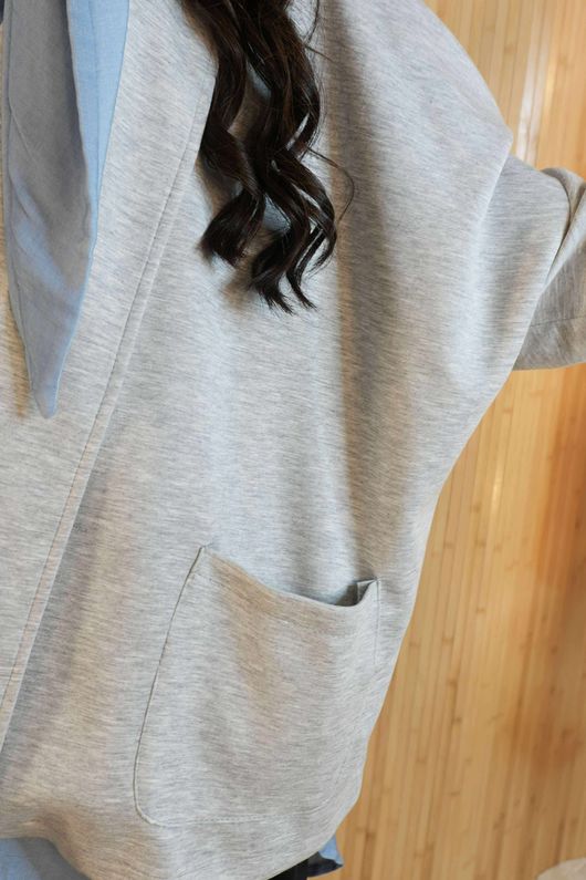Soft Tech Jersey Relaxed Blazer Sports Grey /7=