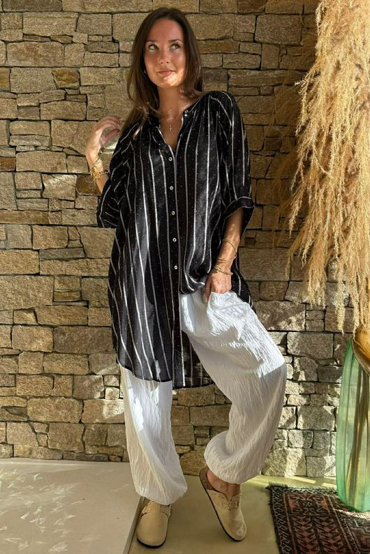 Sorrento Longline Shirt Black