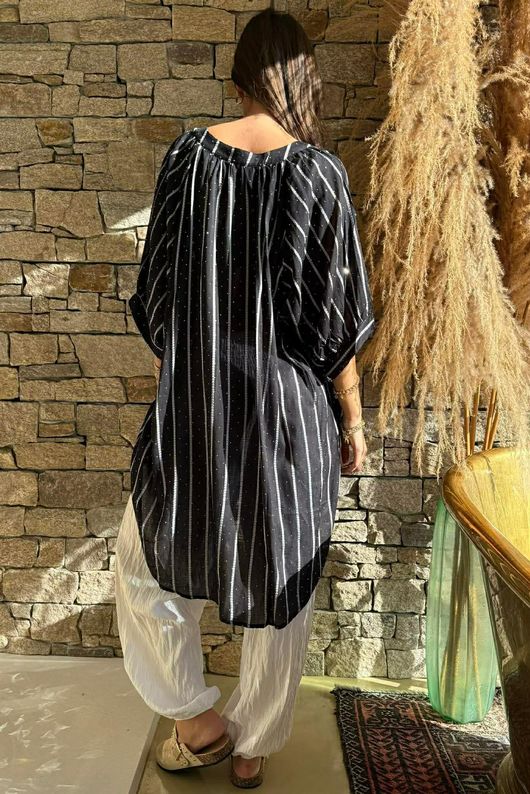 Sorrento Longline Shirt Black