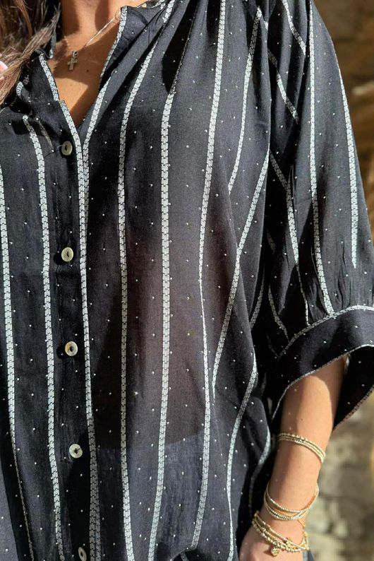 Sorrento Longline Shirt Black