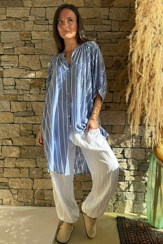 Sorrento Longline Shirt Denim