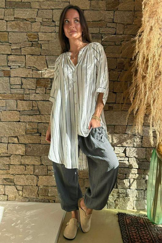 Sorrento Longline Shirt White