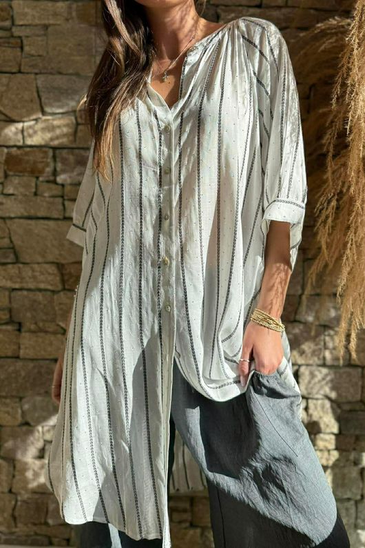 Sorrento Longline Shirt White