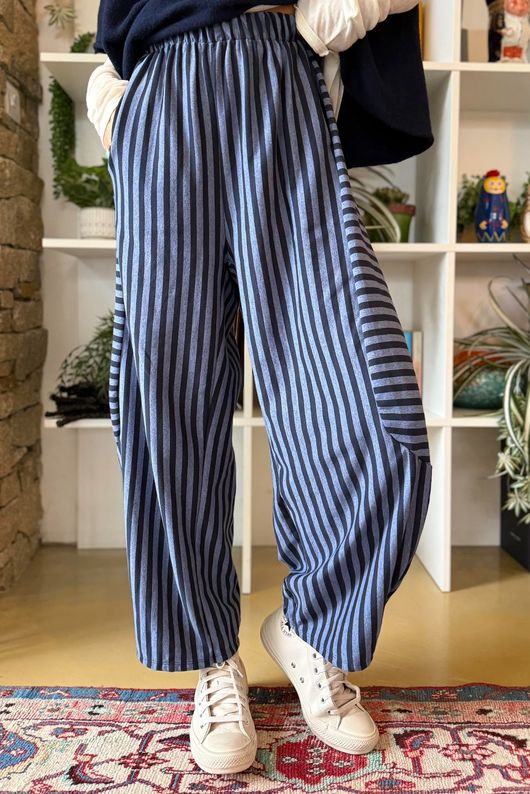 Sunday Morning 7/8 Barrel Pant Navy & Denim