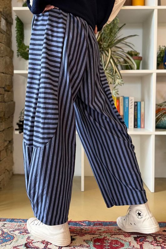 Sunday Morning 7/8 Barrel Pant Navy & Denim
