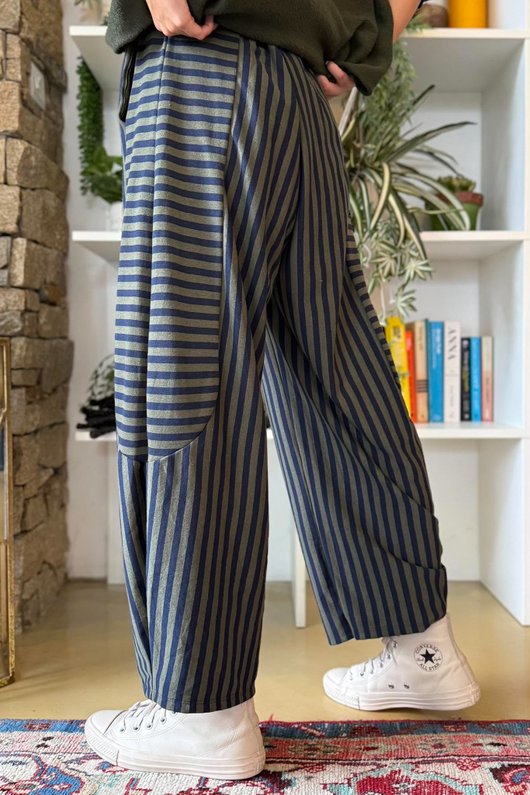Sunday Morning 7/8 Barrel Pant Navy & Khaki