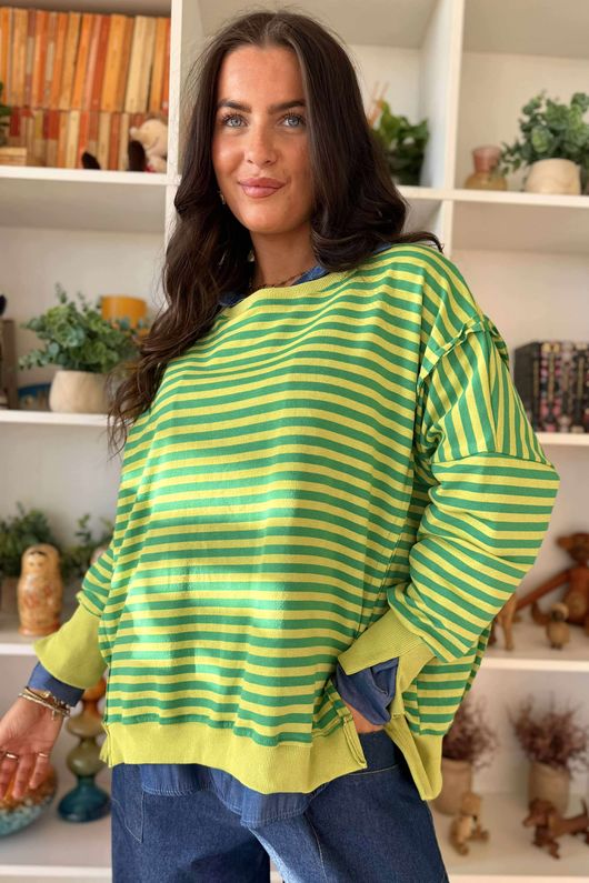 Sunday Morning Chill Sweatshirt Lime & Emerald