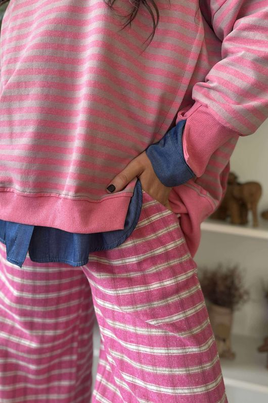 Sunday Morning Chill Sweatshirt Peony Pink & Mauve