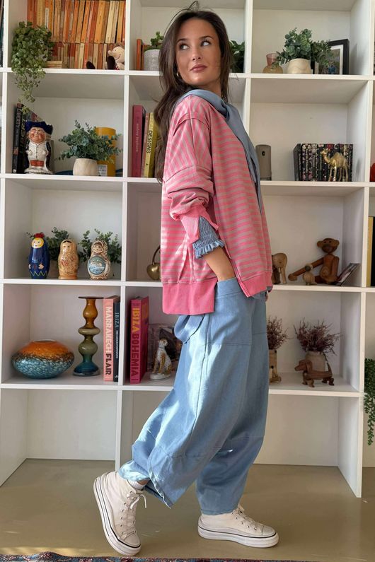 Sunday Morning Chill Sweatshirt Peony Pink & Mauve