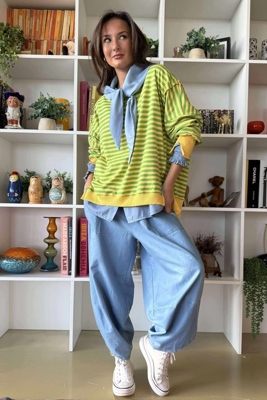 Sunday Morning Chill Sweatshirt Yellow & Plant Green