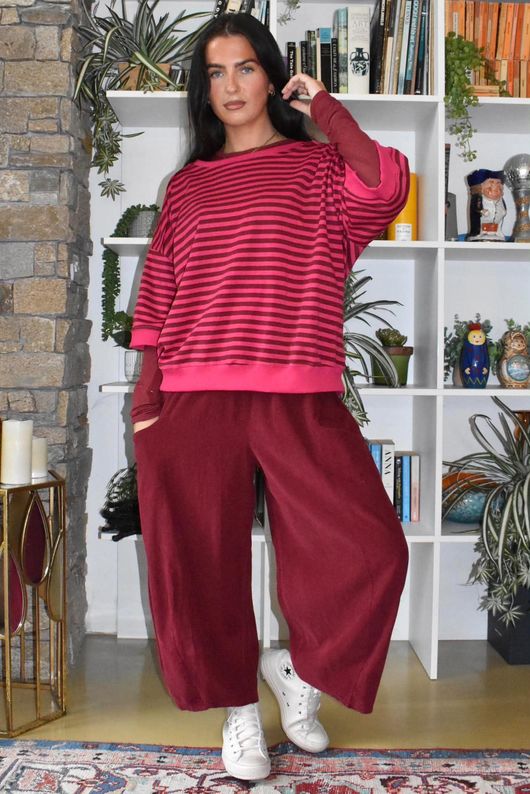 Sunday Morning Relaxed Sweatshirt Burgundy & Carmine