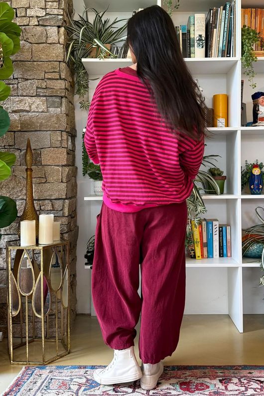 Sunday Morning Relaxed Sweatshirt Burgundy & Carmine