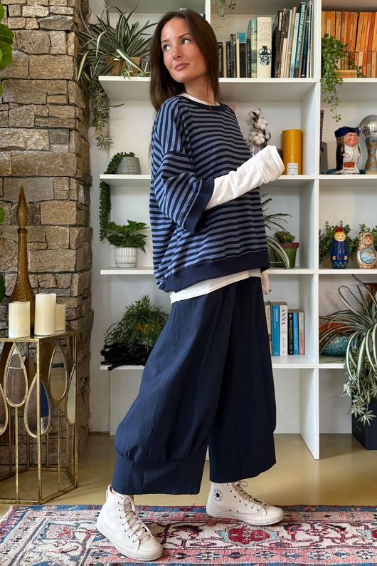 Sunday Morning Relaxed Sweatshirt Navy & Denim