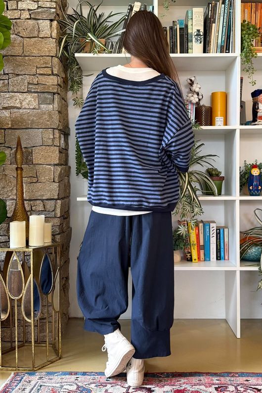 Sunday Morning Relaxed Sweatshirt Navy & Denim