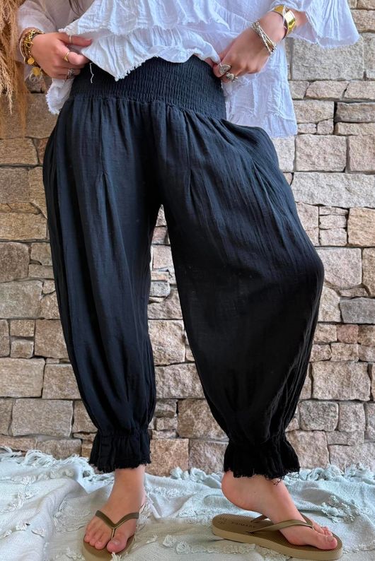 Sundaze Cheesecloth Bloomer Pant Black