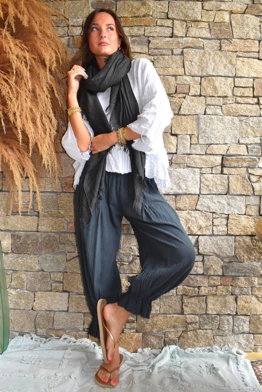 Sundaze Cheesecloth Bloomer Pant Charcoal