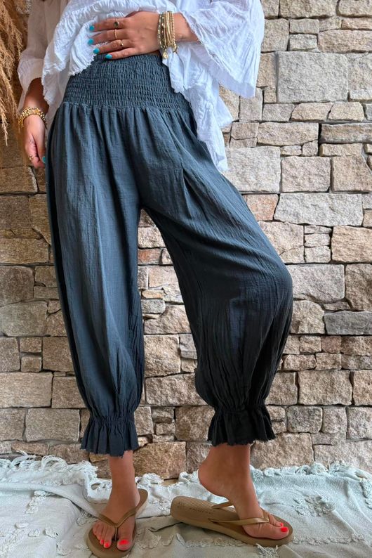 Sundaze Cheesecloth Bloomer Pant Charcoal