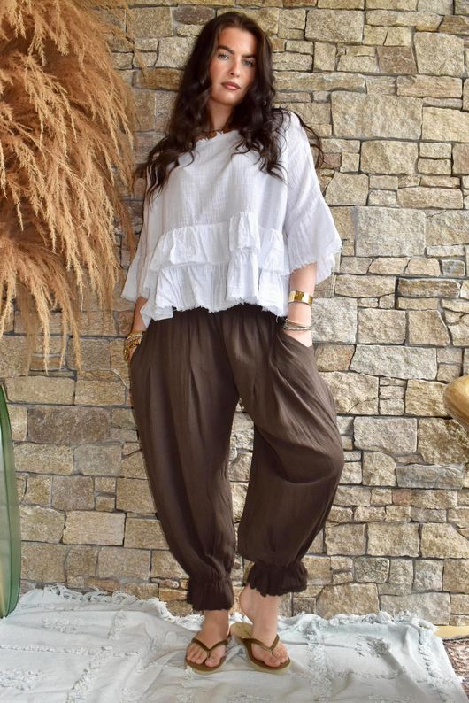 Sundaze Cheesecloth Bloomer Pant Chocolate