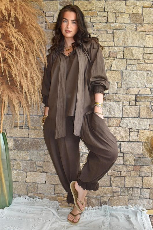Sundaze Cheesecloth Bloomer Pant Chocolate