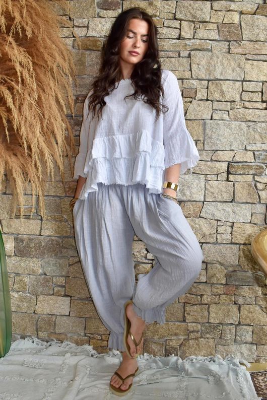 Sundaze Cheesecloth Bloomer Pant Cloud