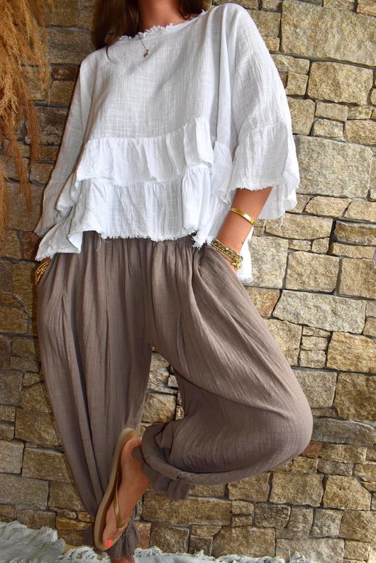Sundaze Cheesecloth Bloomer Pant Mocha
