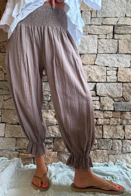 Sundaze Cheesecloth Bloomer Pant Mocha