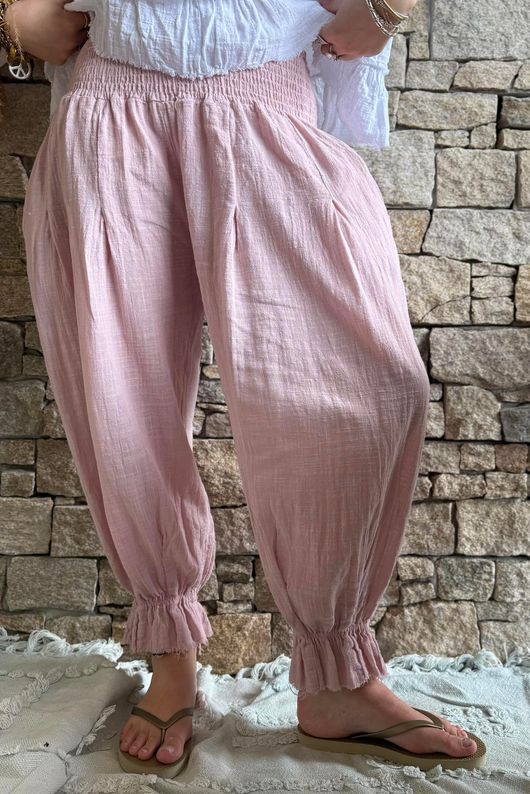 Sundaze Cheesecloth Bloomer Pant Rose
