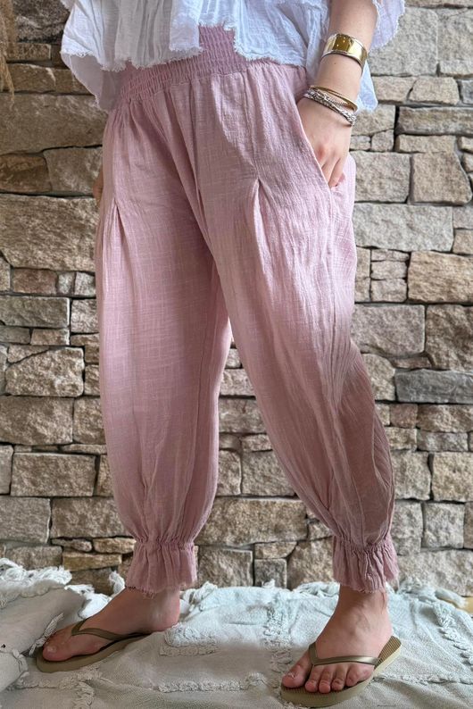 Sundaze Cheesecloth Bloomer Pant Rose
