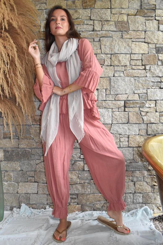 Sundaze Cheesecloth Bloomer Pant Soft Terracotta