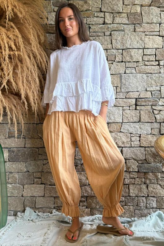 Sundaze Cheesecloth Bloomer Pant Tuscan Sun