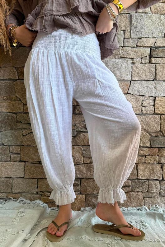 Sundaze Cheesecloth Bloomer Pant White