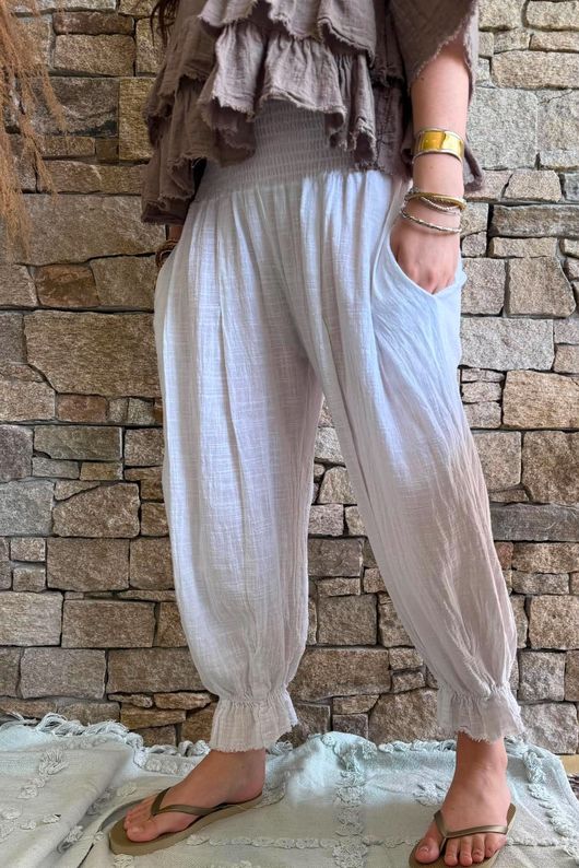Sundaze Cheesecloth Bloomer Pant White