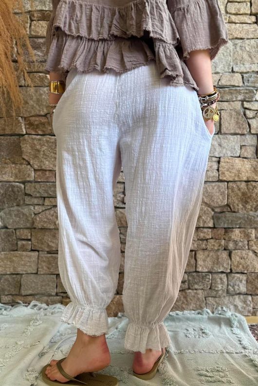 Sundaze Cheesecloth Bloomer Pant White