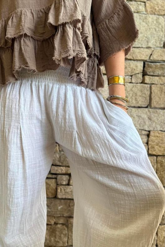 Sundaze Cheesecloth Bloomer Pant White