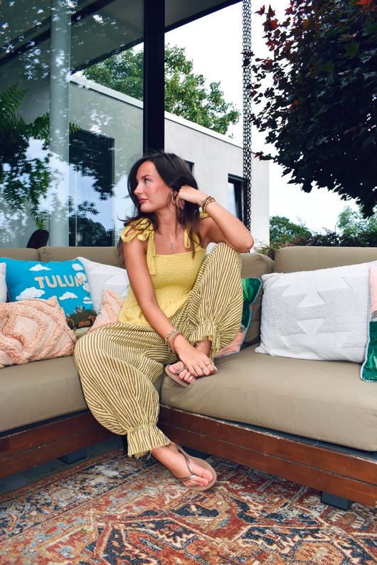 Sundaze Cheesecloth Tie Shoulder Top Soft Ochre