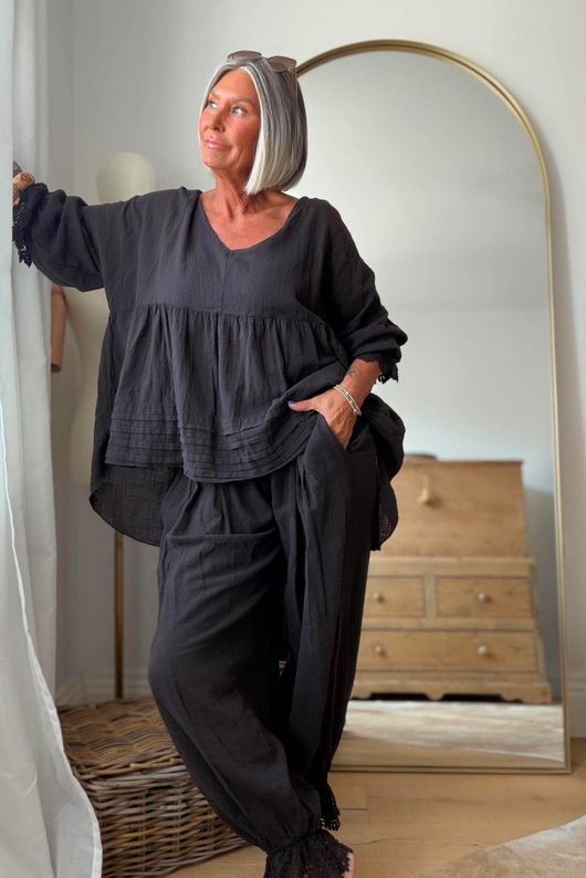 Sundaze Cheesecloth Vintage Artist Smock Coffee Bean