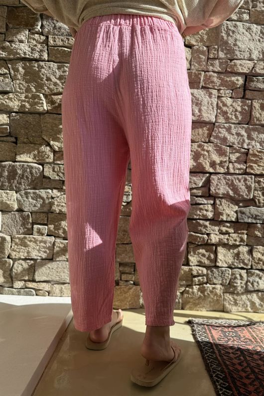 Suri Cushion Cotton Barrel Pant Candy