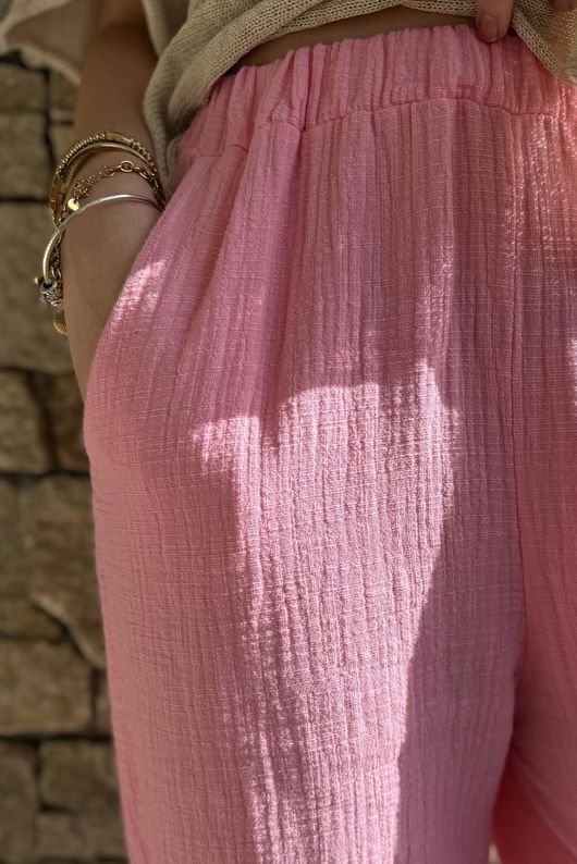 Suri Cushion Cotton Barrel Pant Candy