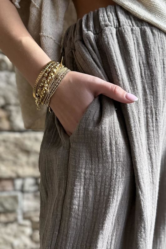 Suri Cushion Cotton Barrel Pant Mocha