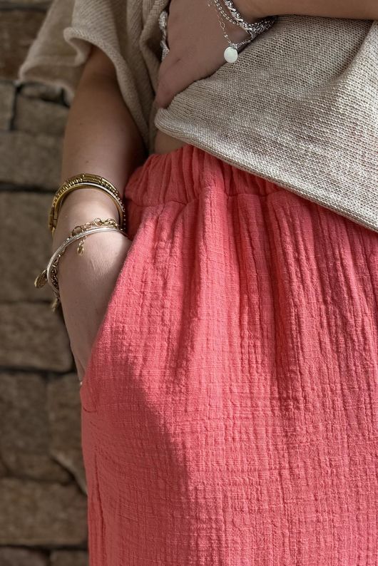 Suri Cushion Cotton Barrel Pant Watermelon