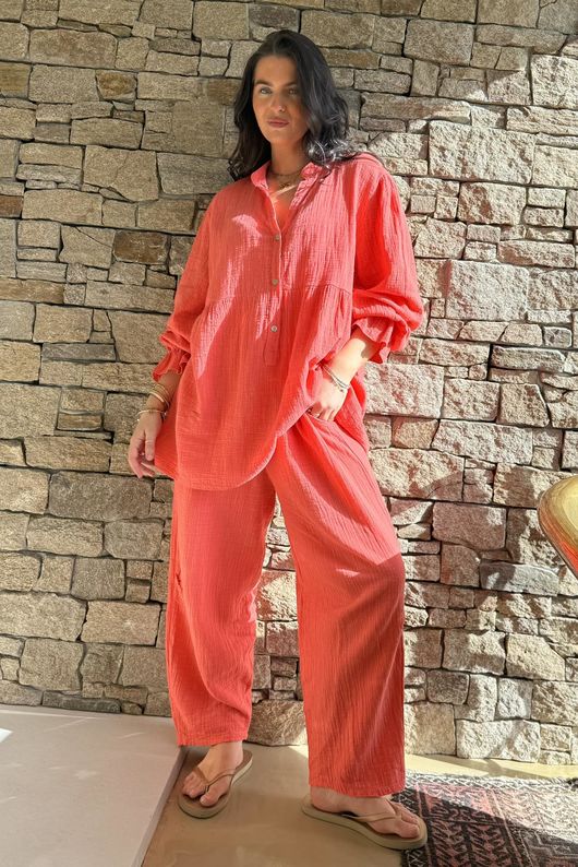 Suri Cushion Cotton Barrel Pant Watermelon