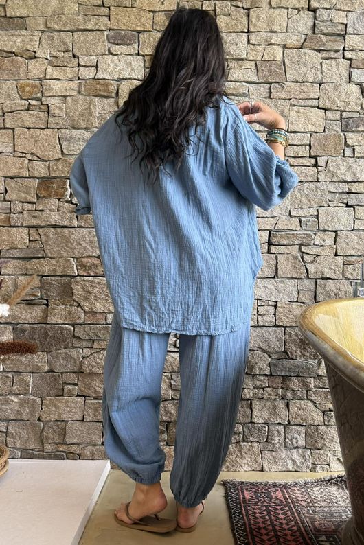 Annie Cushion Cotton Laurie Blouse Denim 