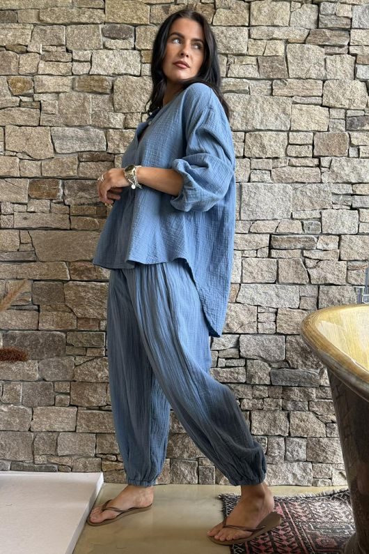 Annie Cushion Cotton Laurie Blouse Denim 