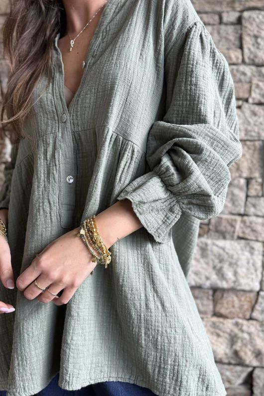 Suri Cushion Cotton Top Khaki