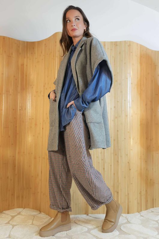  Tenby Claudia Cap Sleeve Coat Grey Marl /8