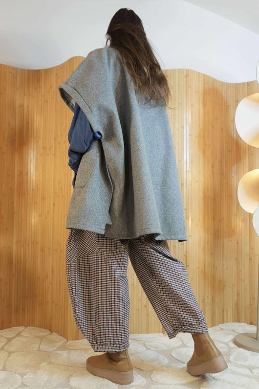  Tenby Claudia Cap Sleeve Coat Grey Marl /8