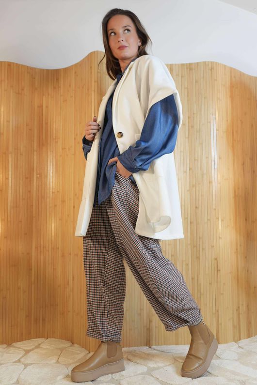  Tenby Claudia Cap Sleeve Coat Winter White /10